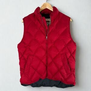 Vintage Eddie Bauer goose down quilted vest women’s small cranberry red